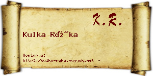 Kulka Réka névjegykártya